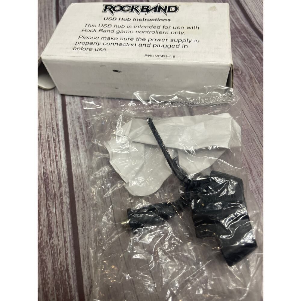 Rock Band USB 2.0 4 Port Hub 1591499-415 Controller Expansion Adapter Black